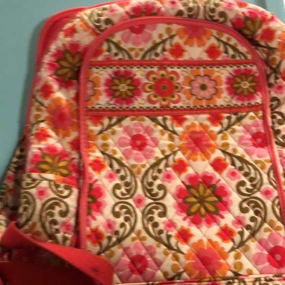 Vera Bradley Large Travel Laptop Backpack Pink/Orange - Picture 5 of 5
